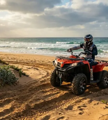 Location quad Essaouira sur plage sauvage avec vue sur l’océan Atlantique